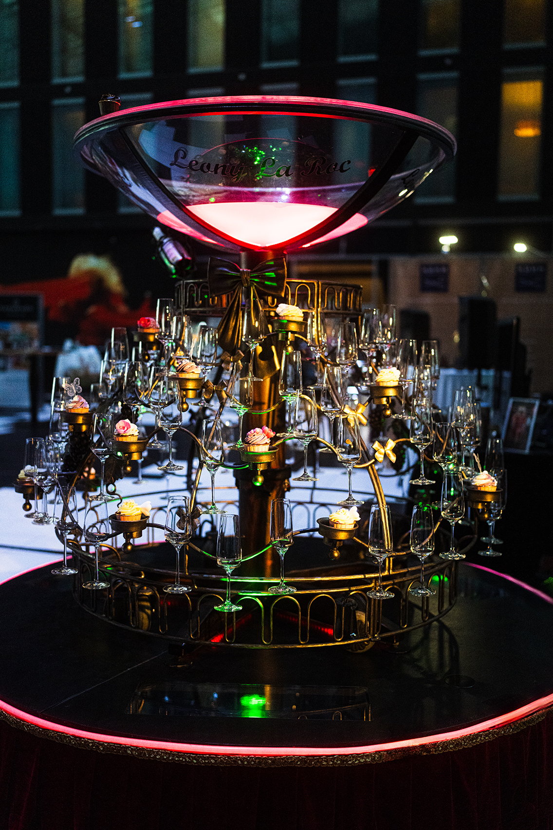 drehender Sektempfang/ Drehendes Dessert